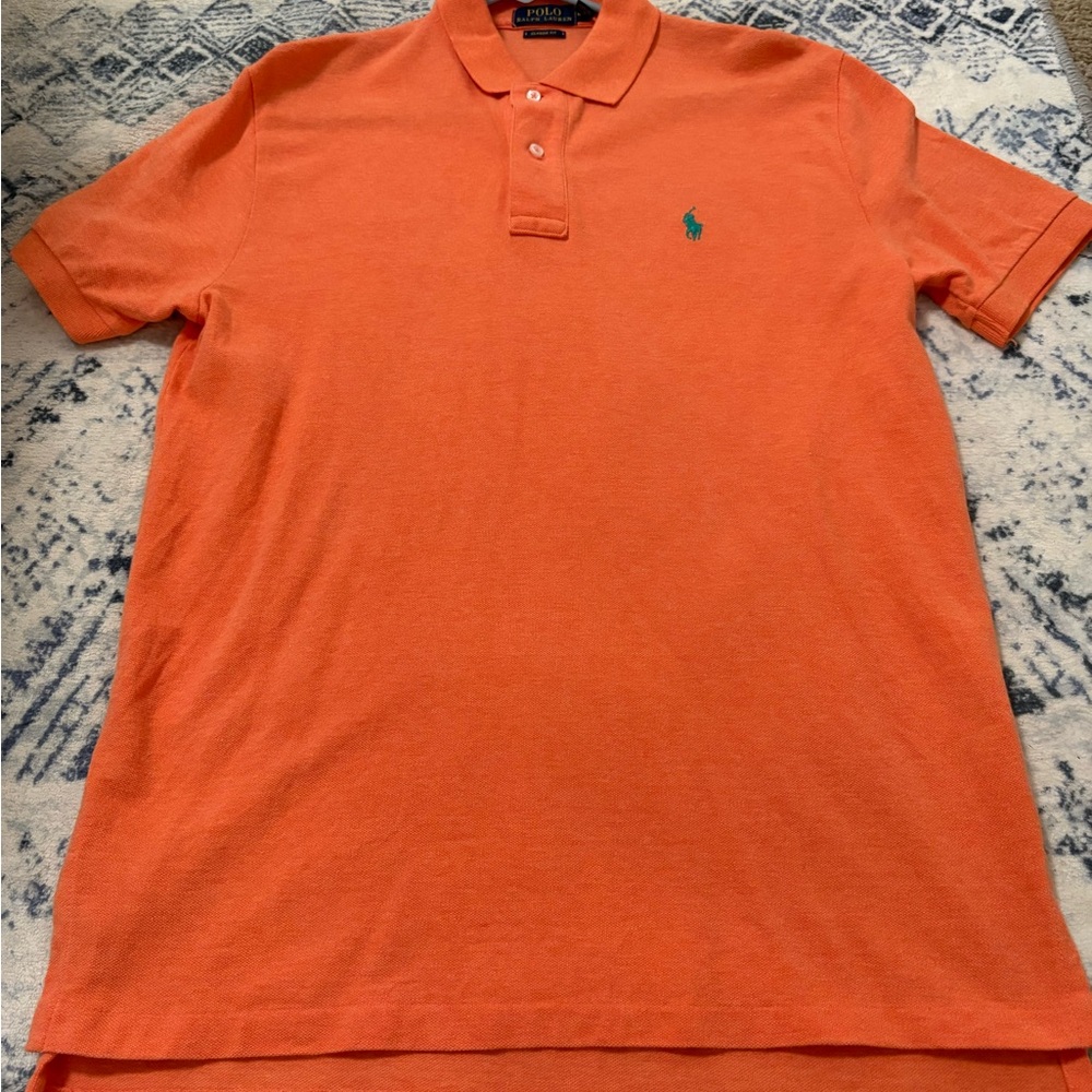 Polo by Ralph Lauren Orange Short-Sleeve Polo with Teal Pony